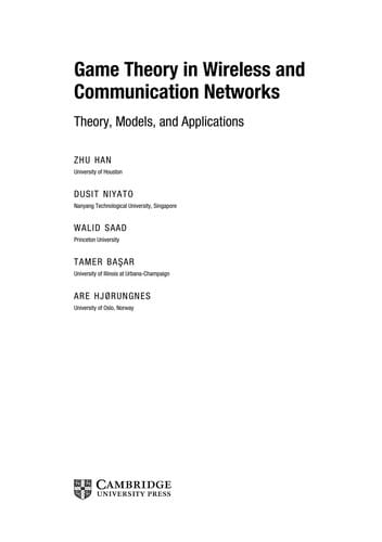 Game theory in wireless and communication networks