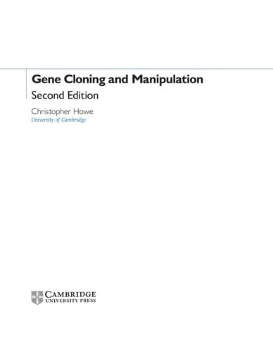 Gene Cloning and Manipulation