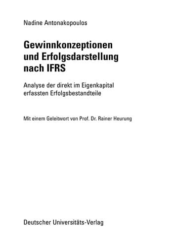 Gewinnkonzeptionen und Erfolgsdarstellung nach IFRS