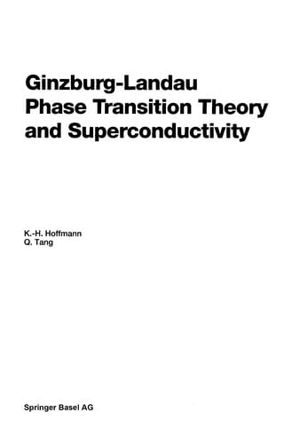 Ginzburg-Landau Phase Transition Theory and Superconductivity