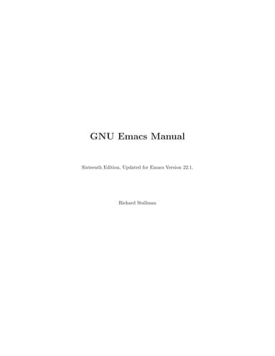 GNU Emacs manual