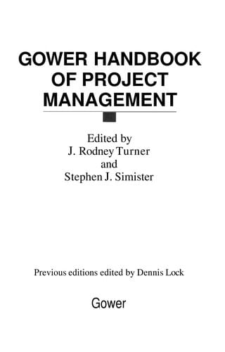 Gower handbook of project management