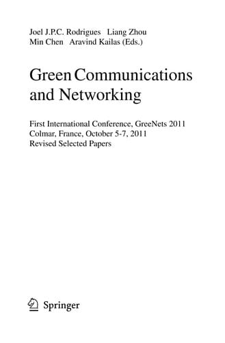 Green Communications and Networking