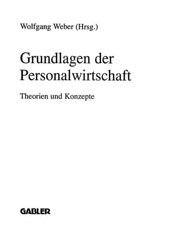 Grundlagen der Personalwirtschaft