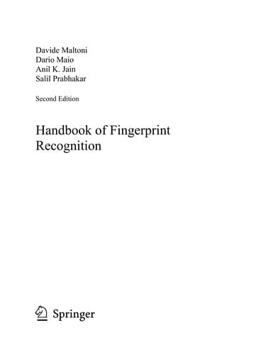 Handbook of Fingerprint Recognition