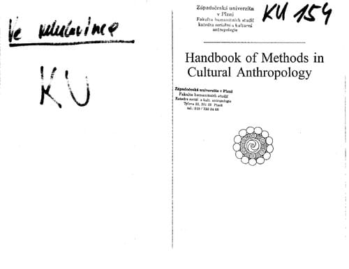 Handbook of methods in cultural anthropology