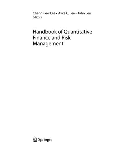 Handbook of Quantitative Finance and Risk Management