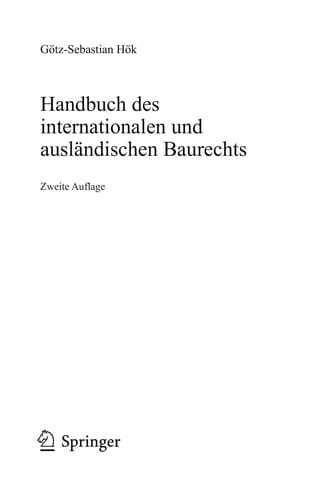 Handbuch des internationalen und ausländischen Baurechts