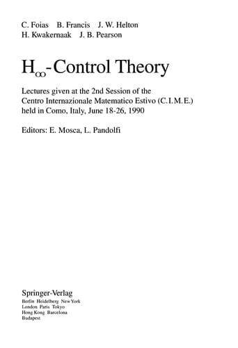 H [infinity]-control theory