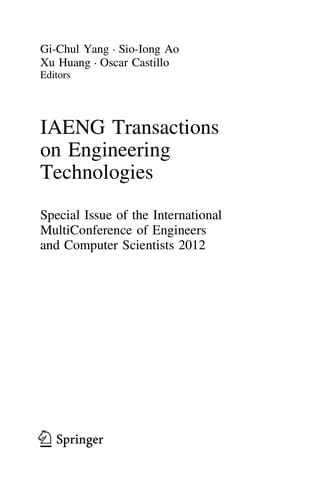 IAENG Transactions on Engineering Technologies