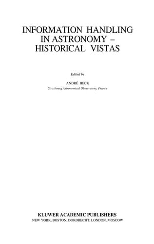 Information handling in astronomy