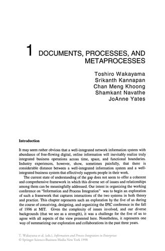 Information and Process Integration in Enterprises