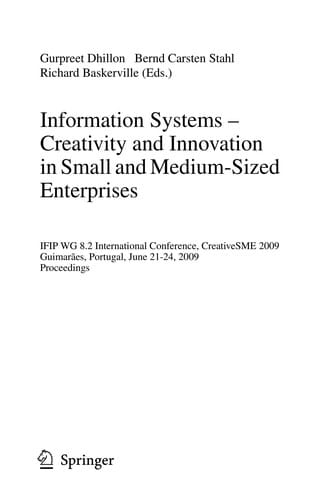 Information systems--creativity and innovation in small and medium-sized enterprises