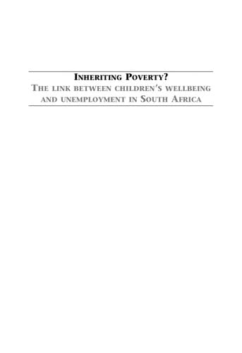 Inheriting poverty?