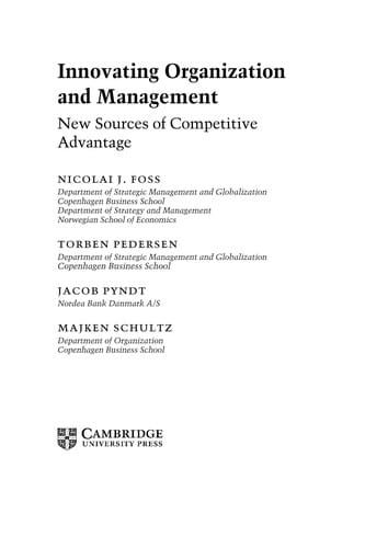 Innovating organization and management