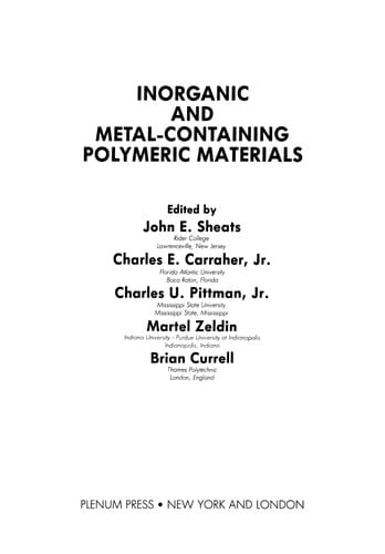 Inorganic and Metal-Containing Polymeric Materials