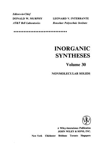 Inorganic syntheses