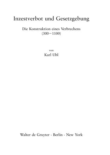 Inzestverbot und Gesetzgebung