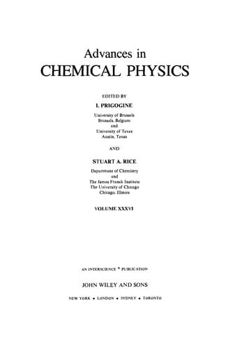 Advances In Chemical Physics Volume 36