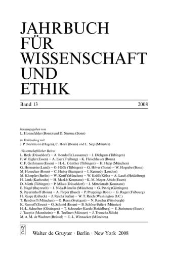 Jahrbuch für Wissenschaft und Ethik