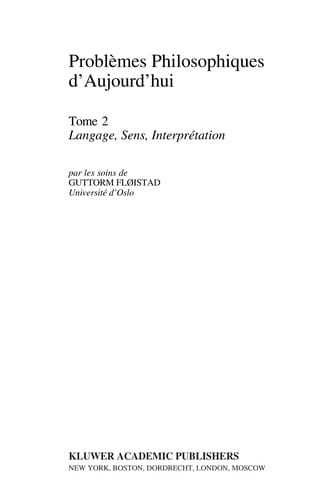 Language, meaning, interpretation