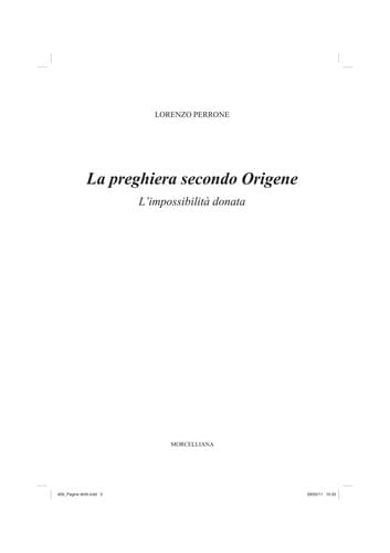 La preghiera secondo Origene