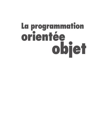 La programmation oriente e objet
