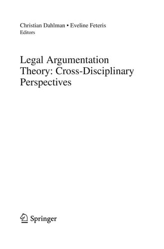 Legal Argumentation Theory: Cross-Disciplinary Perpectives