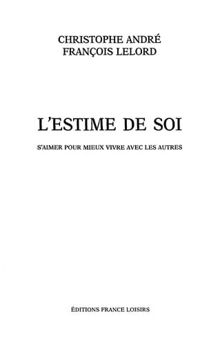 L'estime de soi