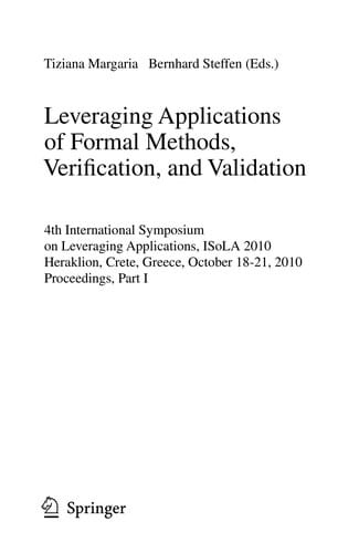 Leveraging Applications of Formal Methods, Verification, and Validation