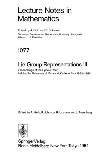 Lie group representations 3