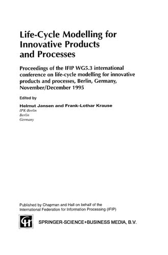 Life-Cycle Modelling for Innovative Products and Processes
