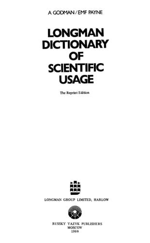 Longman dictionary of scientific usage