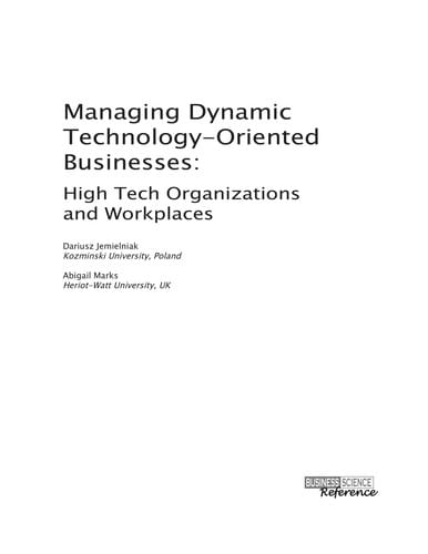 Managing dynamic technology-oriented businesses