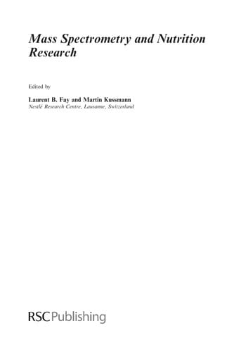 Mass spectrometry and nutrition research