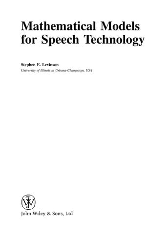 Mathematical models for speech technology
