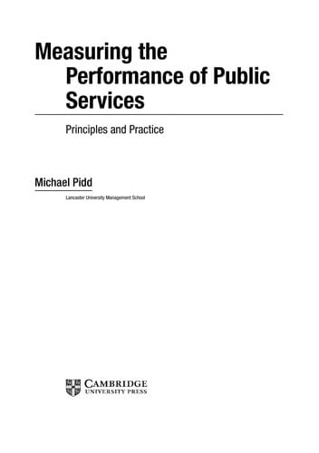 Measuring the performance of public services