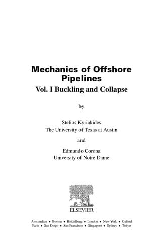 Mechanics of offshore pipelines