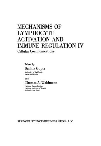 Mechanisms of lymphocyte activation and immune regulation IV