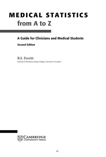 Medical statistics from A to Z