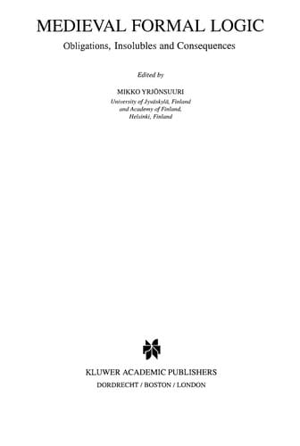 Medieval formal logic