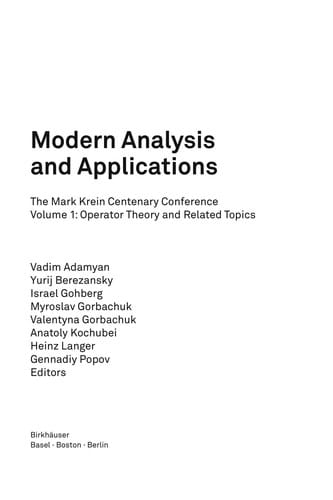 Modern Analysis and Applications