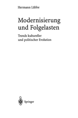 Modernisierung und Folgelasten