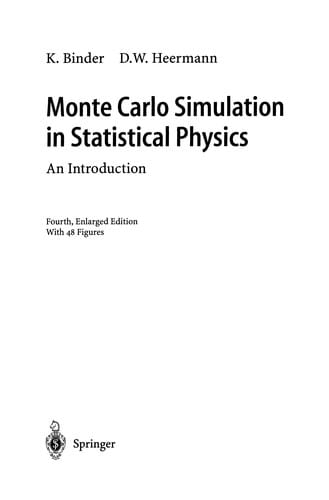 Monte Carlo Simulation in Statistical Physics