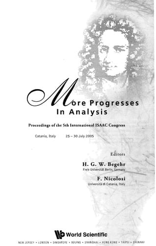 More progresses in analysis