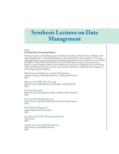 Multidimensional databases and data warehousing