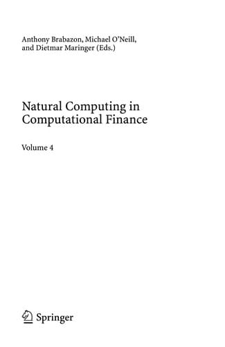 Natural Computing in Computational Finance