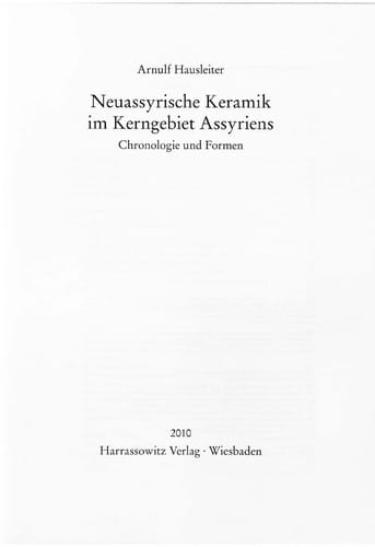 Neuassyrische Keramik im Kerngebiet Assyriens