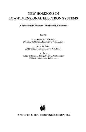 New horizons in low-dimensional electron systems