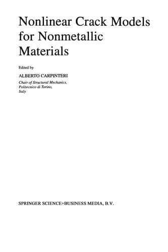 Nonlinear Crack Models for Nonmetallic Materials